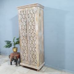 Kalah Hand Carved Solid Wooden Cupboard Cabinet Wardrobe D124