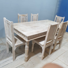 Hand Carved Mango Wood Dining Table 18