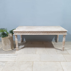Hand Carved Mango Wood Dining Table 18