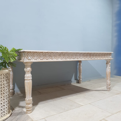 Hand Carved Mango Wood Dining Table 18