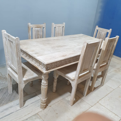 Hand Carved Mango Wood Dining Table 18