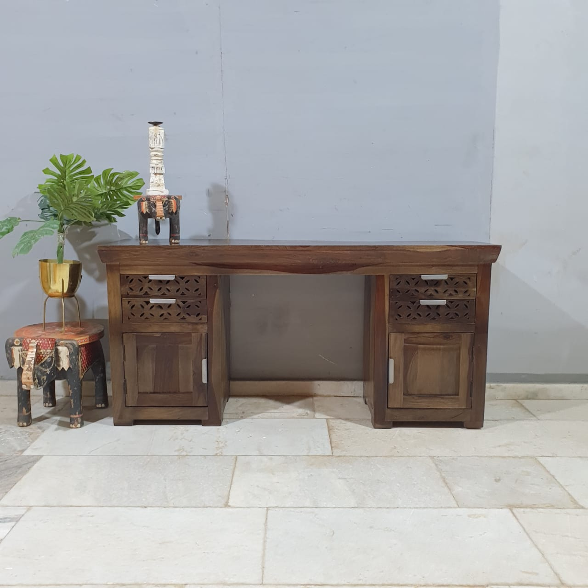 Hand Carved Sheesham Wood Writing Desk C11