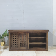 Hand Carved Solid Wood Bookshelf Display Shelf B53