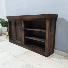 Hand Carved Solid Wood Bookshelf Display Shelf B53