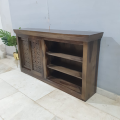 Hand Carved Solid Wood Bookshelf Display Shelf B53