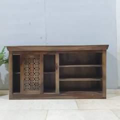 Hand Carved Solid Wood Bookshelf Display Shelf B53
