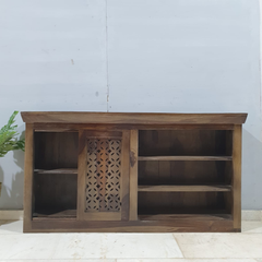 Hand Carved Solid Wood Bookshelf Display Shelf B53