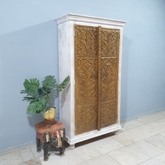 Hand Carved Solid Wooden Cupboard Cabinet Wardrobe D125