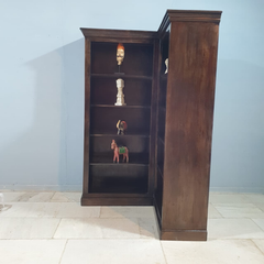 Hand Carved Mango Wood joined Corner Bookshelf Display Shelf B54