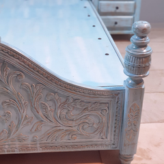 Mehrab Hand Carved Solid Wooden Storage Bed 182