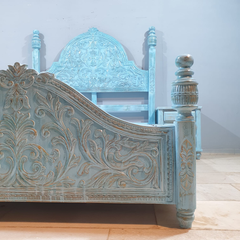 Mehrab Hand Carved Solid Wooden Storage Bed 182