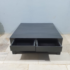 Boston Large Square Coffee Table Solid Wood Contemporary Style Black C103