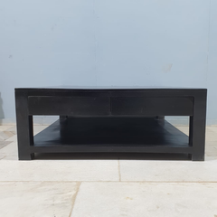 Boston Large Square Coffee Table Solid Wood Contemporary Style Black C103