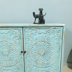 Hand Carved Solid Wood 4 Doors Sideboard Buffet C63