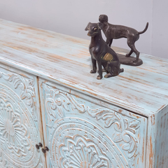 Hand Carved Solid Wood 4 Doors Sideboard Buffet C63