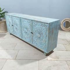 Hand Carved Solid Wood 4 Doors Sideboard Buffet C63