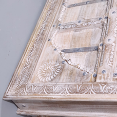 Old Door Arch Mehrab Design Hand Carved Mango Wood Dining Table 19