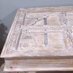 Old Door Arch Mehrab Design Hand Carved Mango Wood Dining Table 19