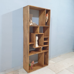 Hand Carved Solid Wood Bookshelf Display Shelf B54