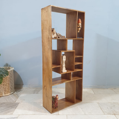 Hand Carved Solid Wood Bookshelf Display Shelf B54