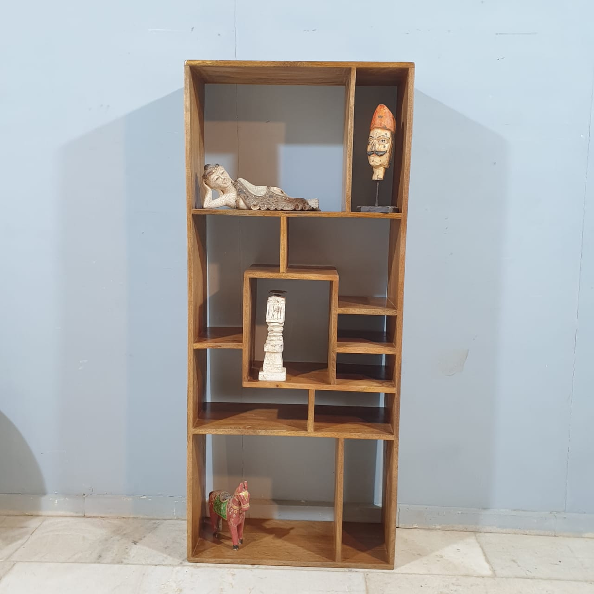 Hand Carved Solid Wood Bookshelf Display Shelf B54