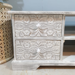 Hand Carved Solid Wood Carved Doors TV unit 63