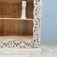 Hand Carved Jali Solid Wood Bookshelf Display Shelf B55