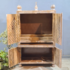 Indian Hand Carved Solid Wood Home Temple 90x40x150 cm