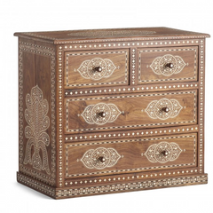 Indian Solid Wood Chest Of Drawers Brown