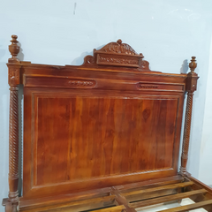 Handmade Carved Indian Furniture Teak Wood king size bed 183x203 cm