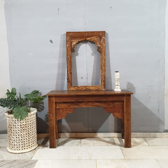 Handmade Indian Furniture Solid Hard Wood Carved Oriental Style Console table Brown 120x40x80Cm