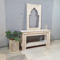 Handmade Indian Furniture Solid Hard Wood Carved Console table 150x40x80Cm