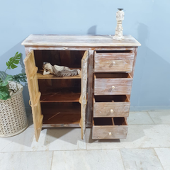 Handmade Indian Furniture Solid Hard Wood Sideboard With Drawers & Doors