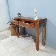 Handmade Indian Furniture Solid Hard Wood Carved Console table 120x40x80Cm