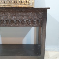 Handmade Indian Furniture Solid Hard Wood Carved Oriental Style Console table Dark Brown 120x40x90Cm