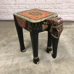 Pandora Hand Carved Indian Hand Painted Elephant Side Table 32cm