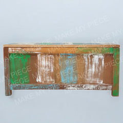 JODIE Nirvana Reclaimed Boat Wood Timber Blanket Box Toy Chest Multi colour