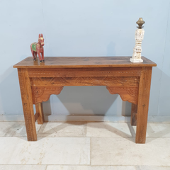 Handmade Indian Furniture Solid Hard Wood Carved Oriental Style Console table Brown 120x40x80Cm