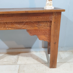 Handmade Indian Furniture Solid Hard Wood Carved Oriental Style Console table Brown 120x40x80Cm