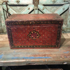 Indian Antique Hand Painted Indian Blanket Box