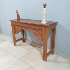 Handmade Indian Furniture Solid Hard Wood Carved Oriental Style Console table Brown 120x40x80Cm