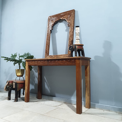 Handmade Indian Furniture Solid Hard Wood Carved Oriental Style Console table 120x40x80Cm