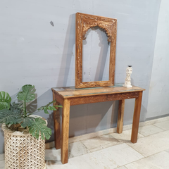 Handmade Indian Furniture Solid Hard Wood Carved Oriental Style Console table 120x40x80Cm