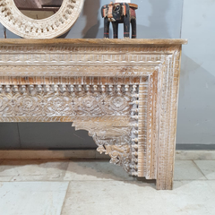 Handmade Indian Furniture Solid Hard Wood Carved Oriental Style Console table 180x40x90Cm