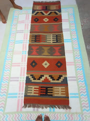 Kilim Handwoven Wool Woollen Dhurrie Durry Rug Jute Floor Runner Hallway Pattern 4