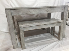 NIRVANA Reclaimed Boat Wood Small Dining Bench Setting GREY 120x75cm