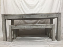 NIRVANA Reclaimed Boat Wood Small Dining Bench Setting GREY 120x75cm