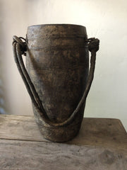 Nepalese Solid Wooden Oil Amira Pot Natural 30cm