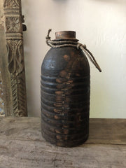 Unique Wooden Nepalese Pot Black 15x15x31 cm