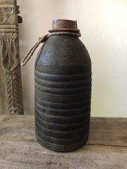 Unique Wooden Nepalese Pot Black 15x15x31 cm